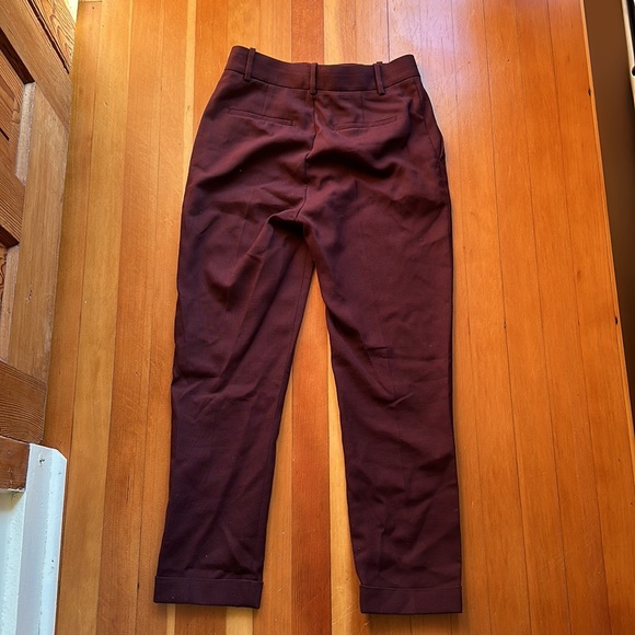 REISS Maroon High Waisted Trousers - Picture 7 of 8